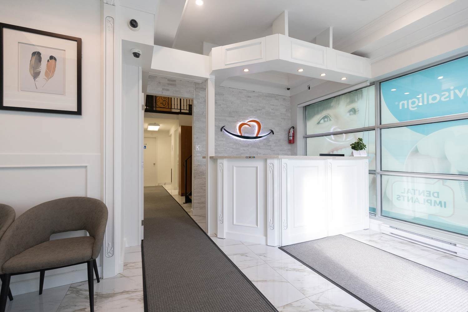 Reception and waiting area at Smile Dental Arts Centre in Markham